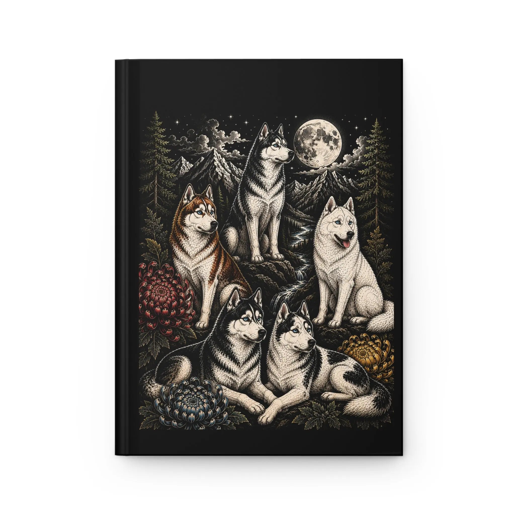 Hardcover Journal huskies Printify