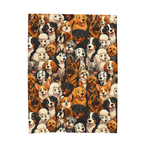 Different breed dog blanket fun cartoon art Printify