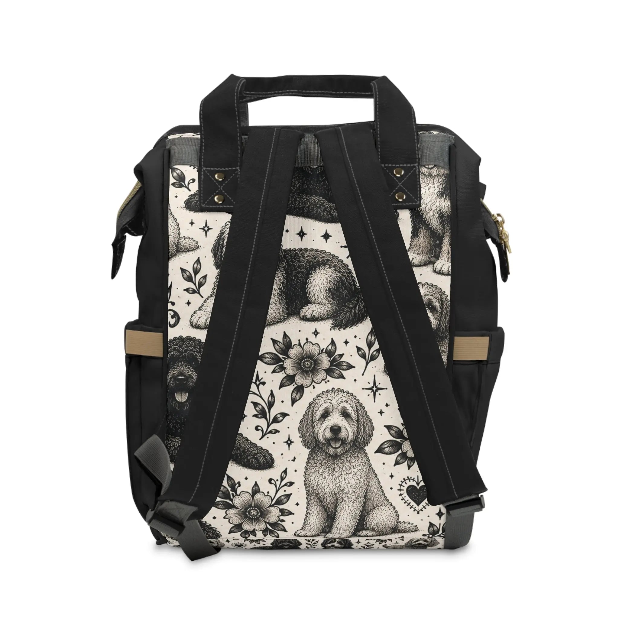 Bernedoodle Moonlit Adventure Multifunctional Backpack Printify
