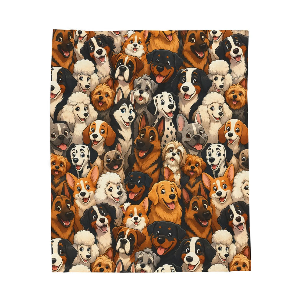 Different breed dog blanket fun cartoon art Printify