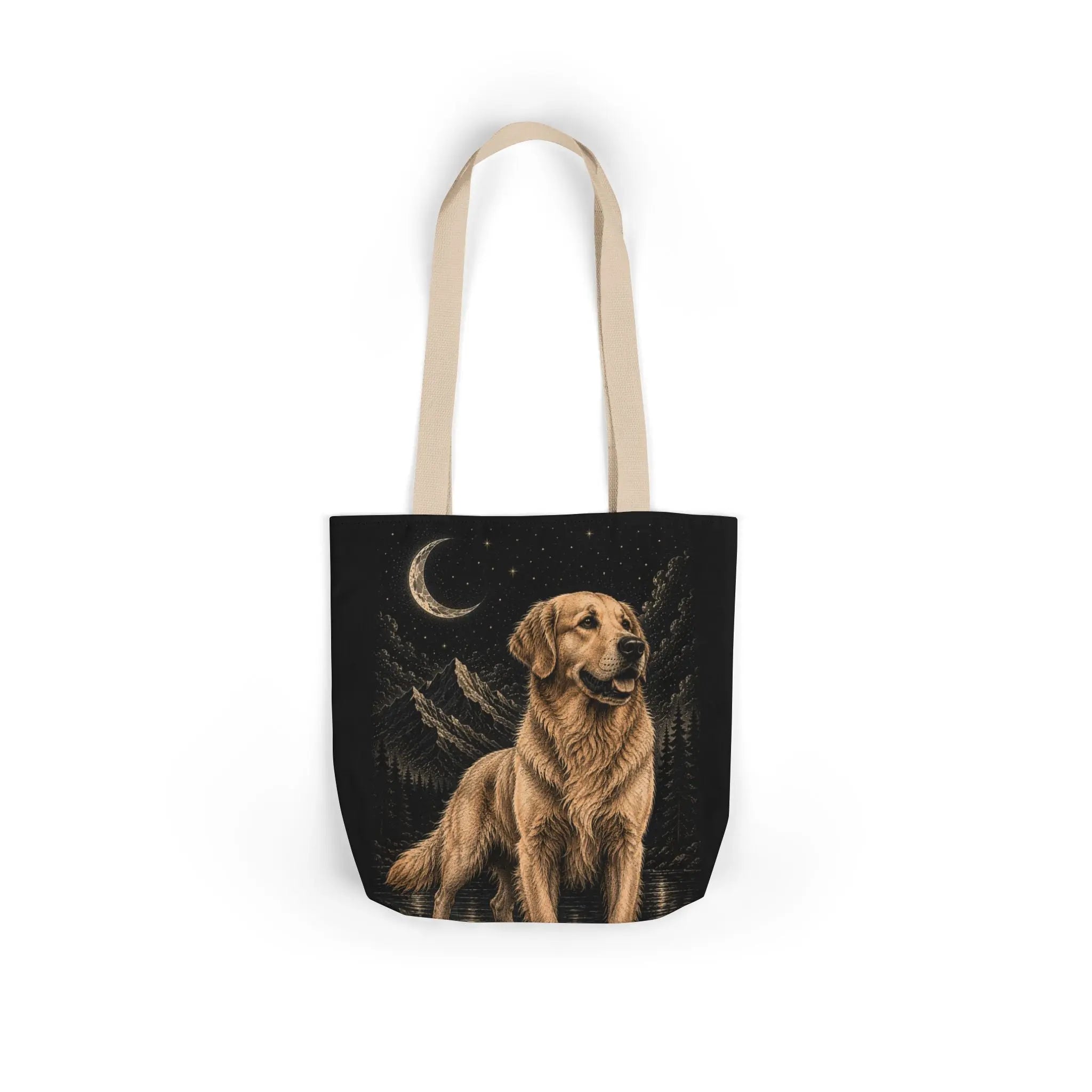 Moonlit golden retriever tote bag Printify