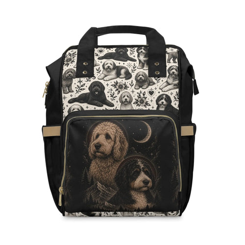 Bernedoodle Moonlit Adventure Multifunctional Backpack Printify