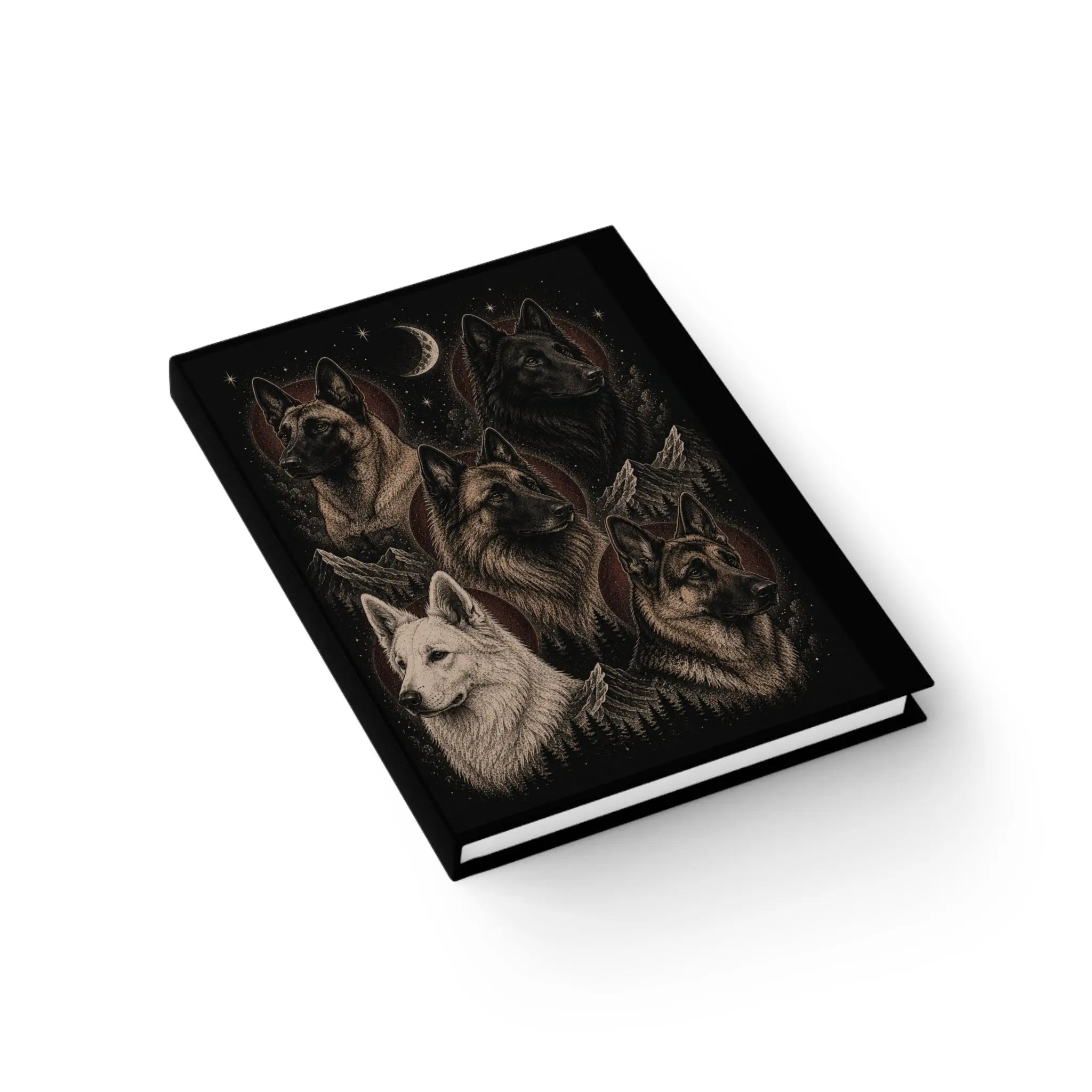 Wolf Pack Journal — Ruled Lined Notebook with Moonlit Wolves Cover Printify