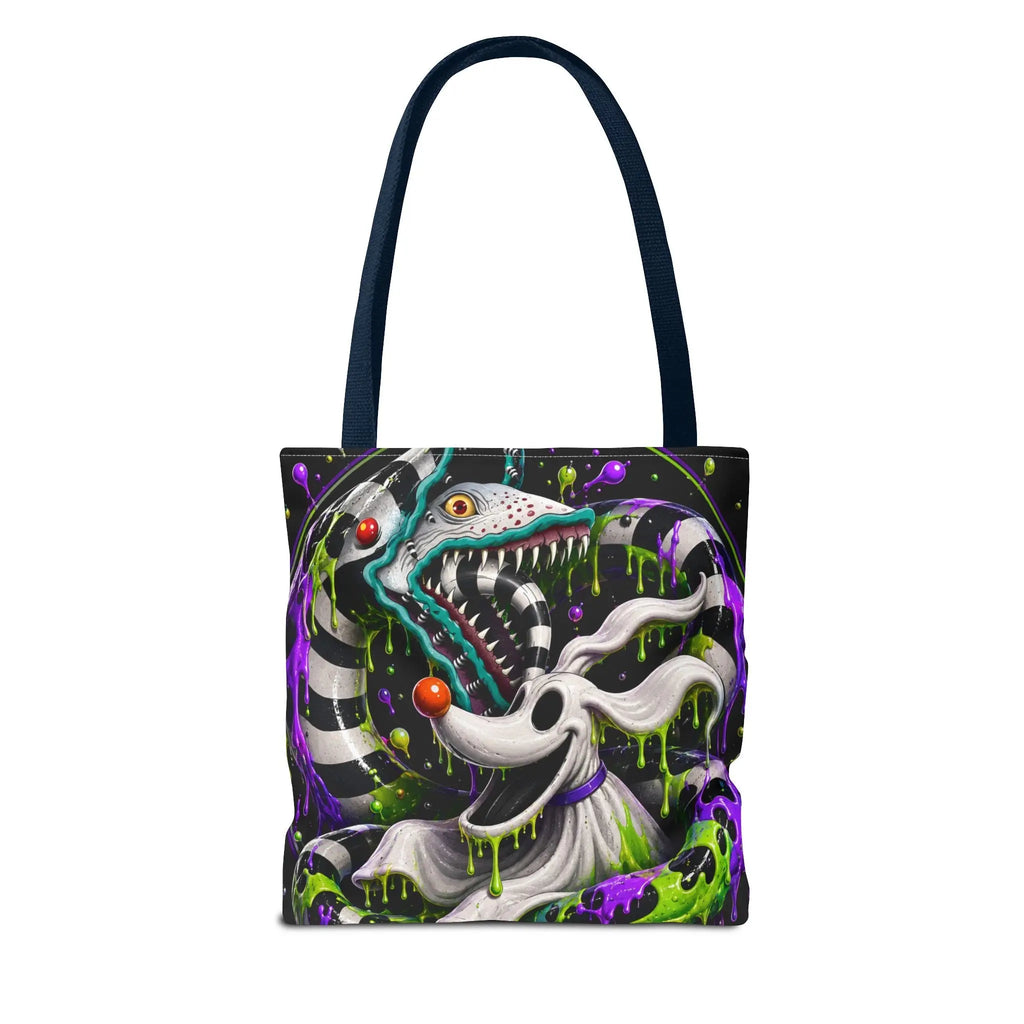 Ghostly sandworm and zero Horror Tote Bag – Neon Art Printify