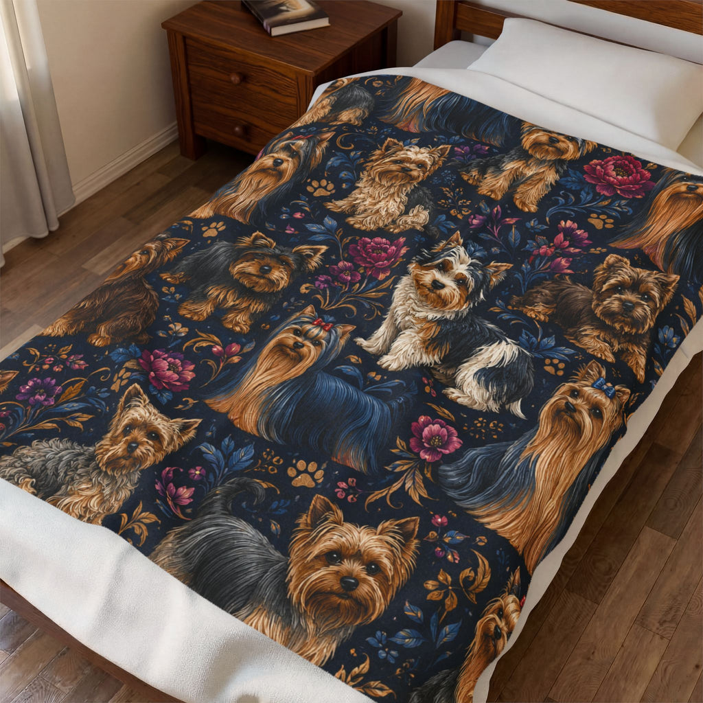 Yorkshire terrier plush blanket