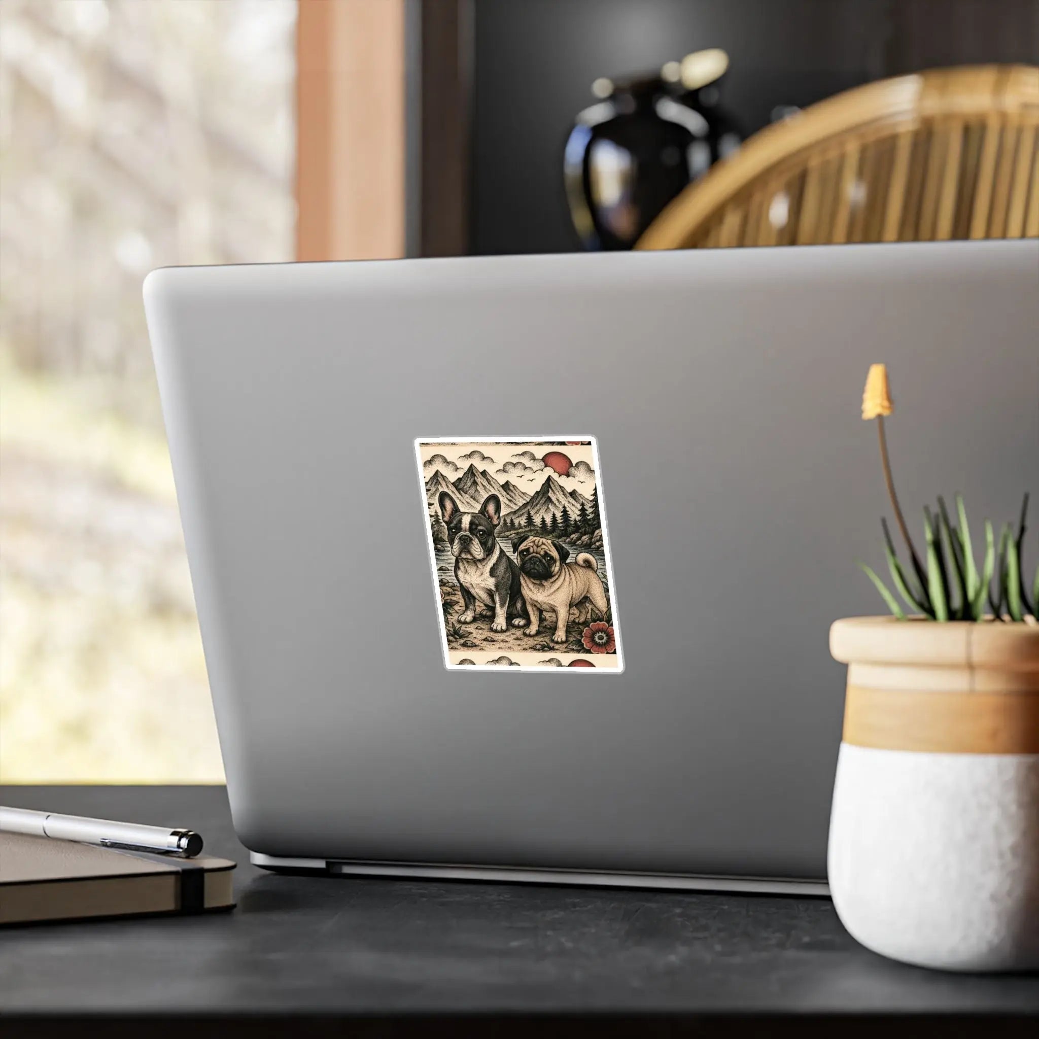 Pug and French Bulldog Vinyl Decals Printify
