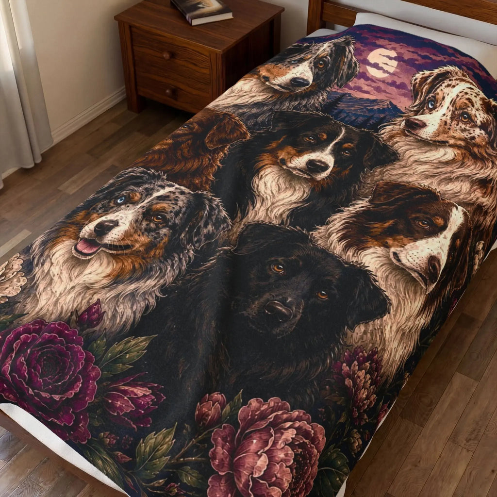 Australian shepherd coat colors blanket Printify