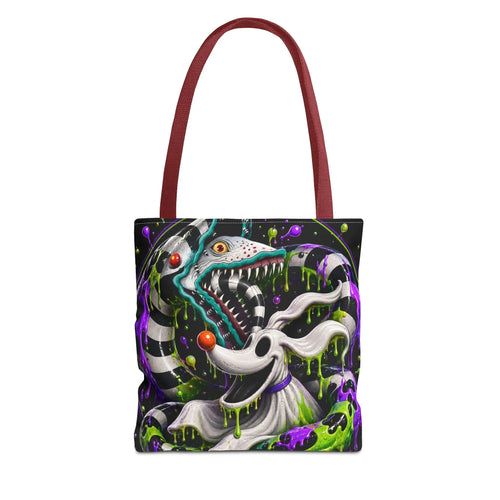 Ghostly sandworm and zero Horror Tote Bag – Neon Art Printify