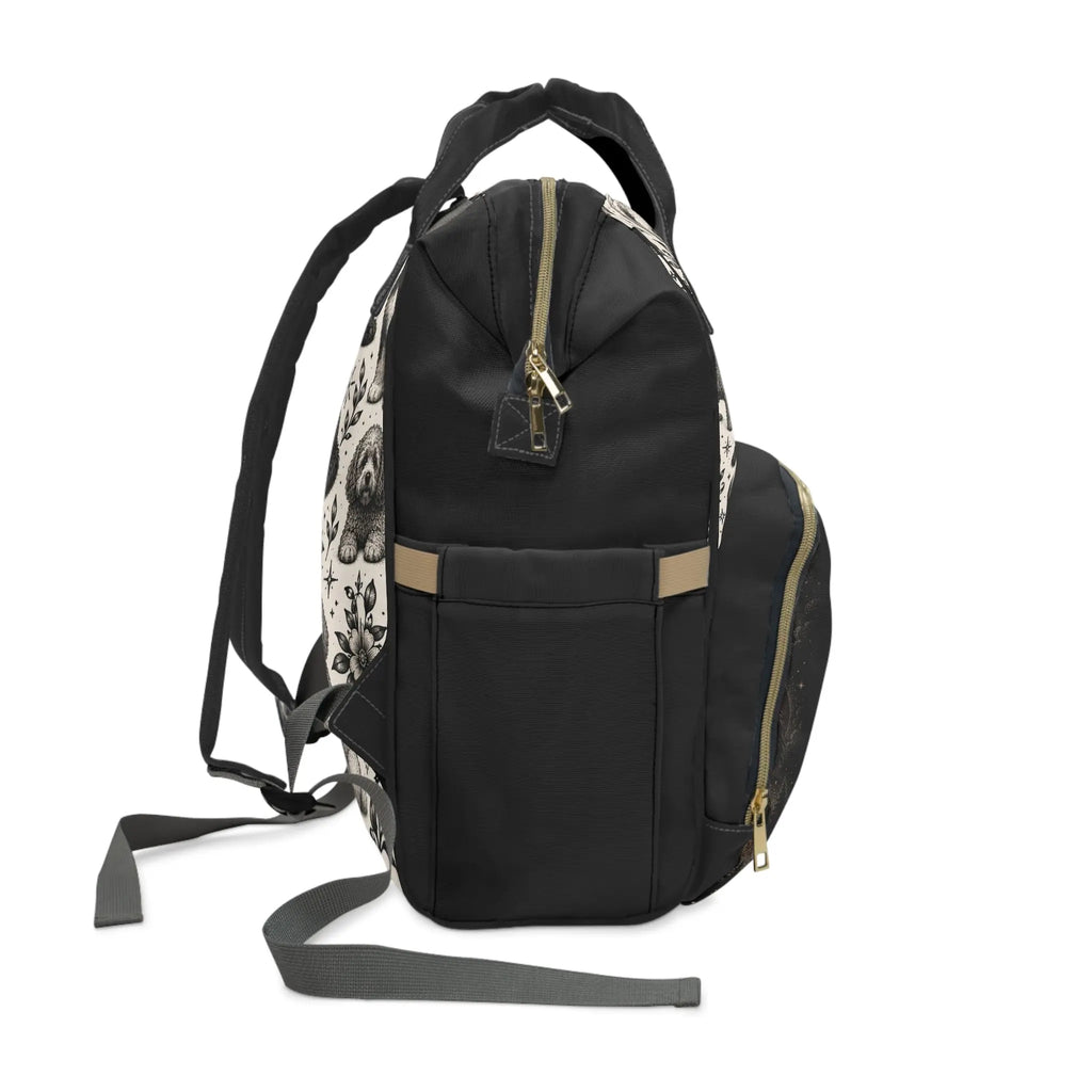Bernedoodle Moonlit Adventure Multifunctional Backpack Printify