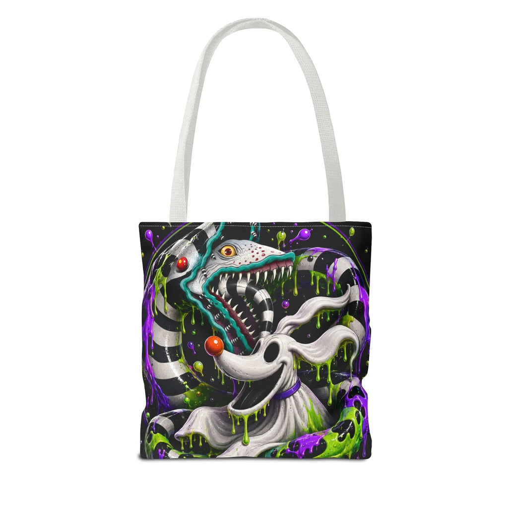 Ghostly sandworm and zero Horror Tote Bag – Neon Art Printify