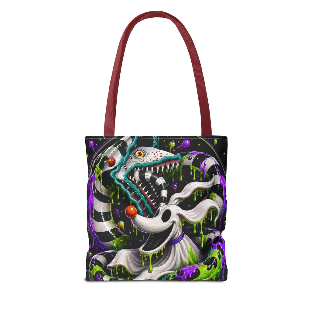 Ghostly sandworm and zero Horror Tote Bag – Neon Art Printify