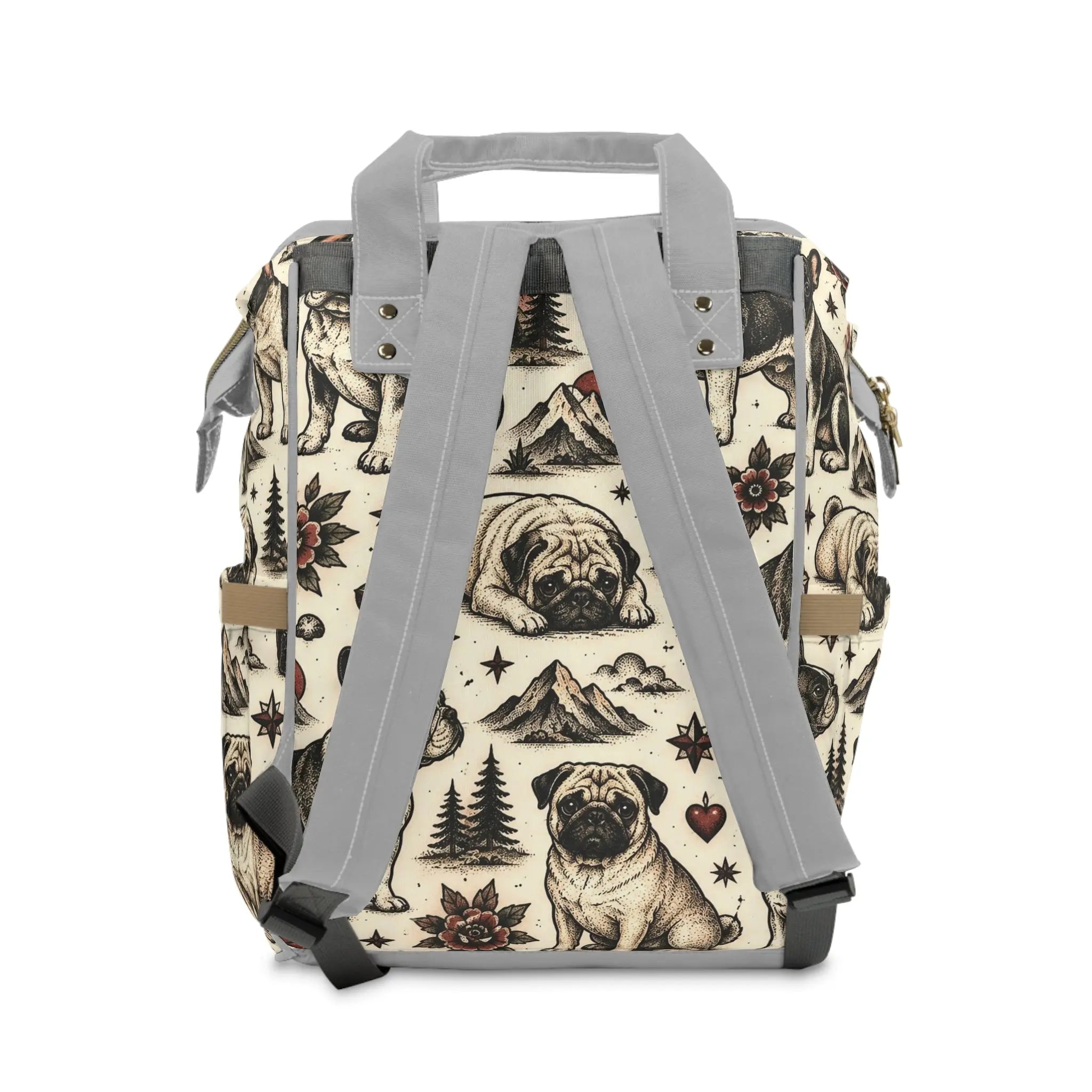 Multifunctional pug and French bulldog  Backpack Printify