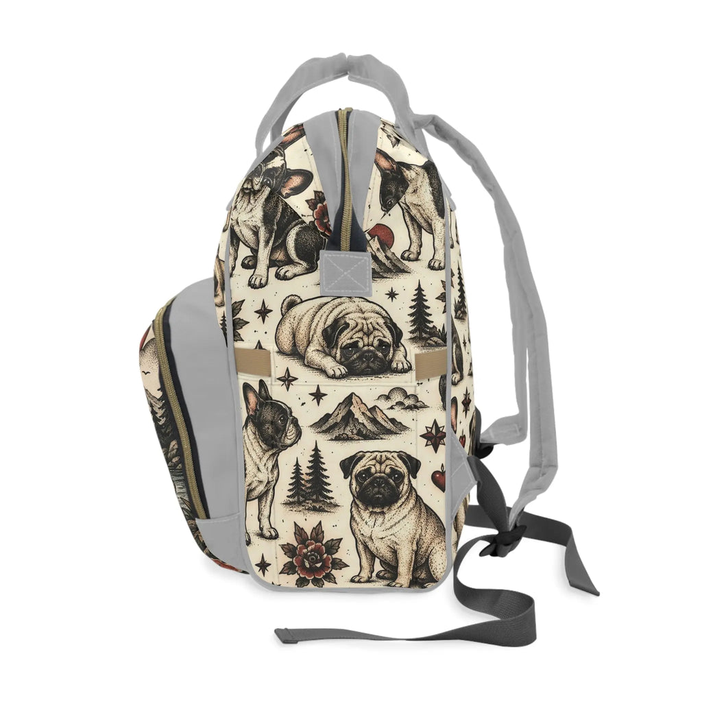 Multifunctional pug and French bulldog  Backpack Printify
