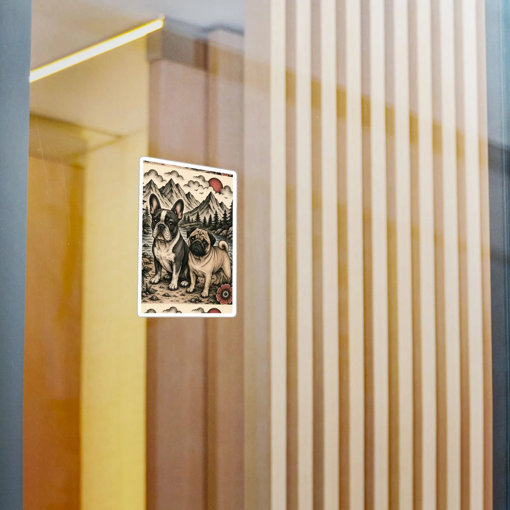 Pug and French Bulldog Vinyl Decals Printify