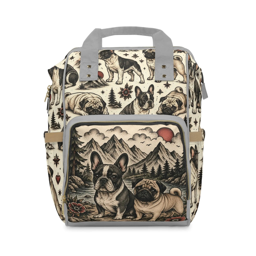 Multifunctional pug and French bulldog  Backpack Printify