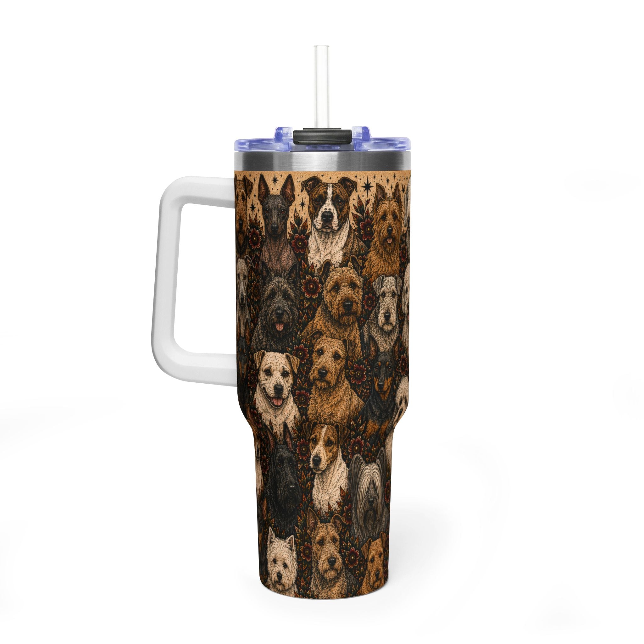 Terrier Dog Breeds vacuum insulated 40oz tumbler