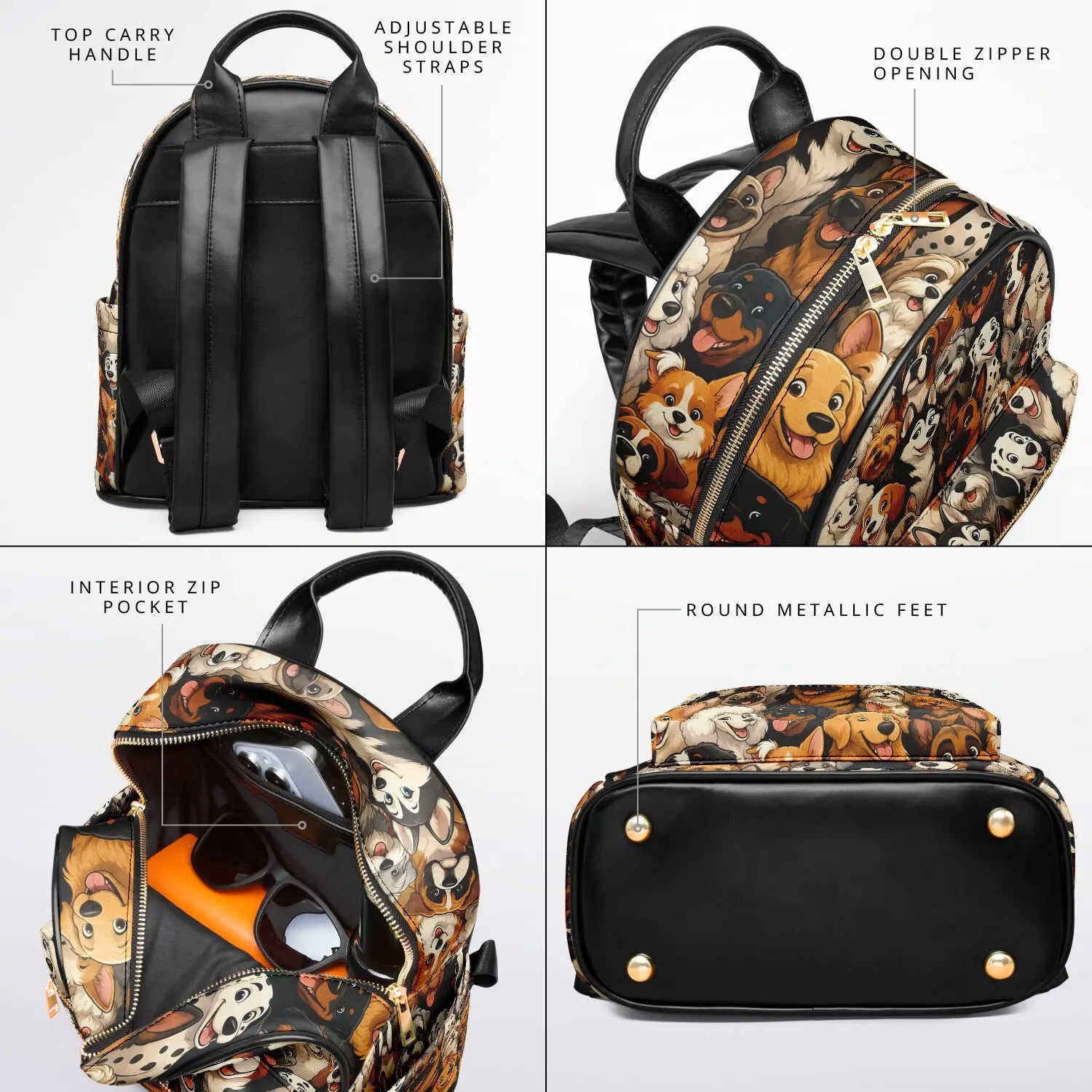 Multi Dog Collage Mini Backpack - AOP Subliminator